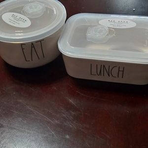 Rae dunn lunch ceramic totes- firm price